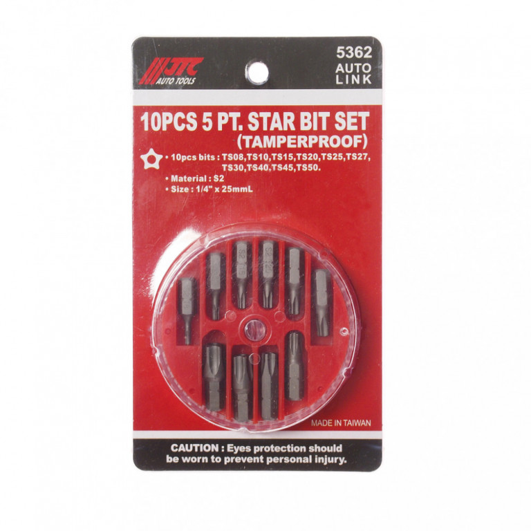 НАБОР БИТ 1/4" TORX ТS08-TS50 10 ПРЕДМЕТОВ В БОКСЕ