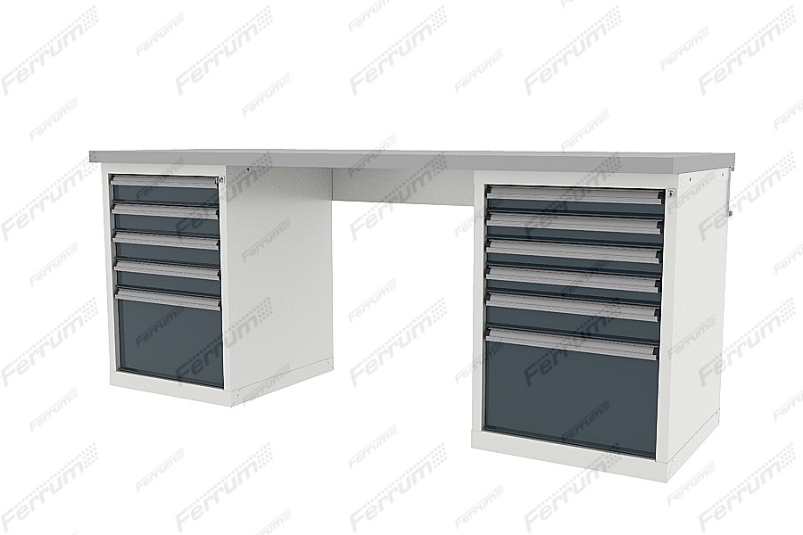 Banc de lucru cu două coloane